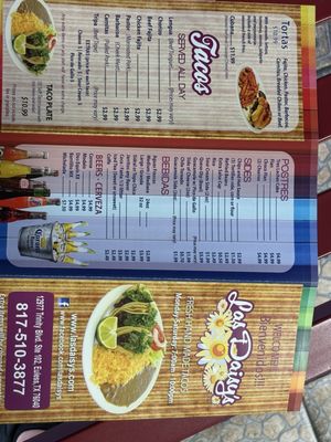Menu photo 2 Las Daisy's Taqueria Euless, TX Menu photo 2 Las Daisy's Taqueria Euless, TX