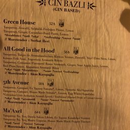 Cocktail Menu