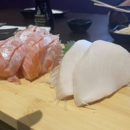 Escolar & salmon belly sashimi Escolar & salmon belly sashimi