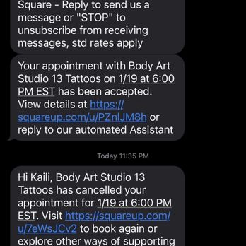 Body Art Studio 13 - Booking and cancellation timestamps - Tattoo Near Me - Framingham, Massachusetts Body Art Studio 13 - Booking and cancellation timestamps - Tattoo Near Me - Framingham, Massachusetts