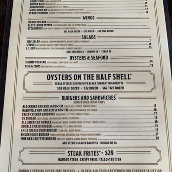 Double Standard - Menu (order at bar then pick a seat) - Bars Near Me - San Antonio, Texas