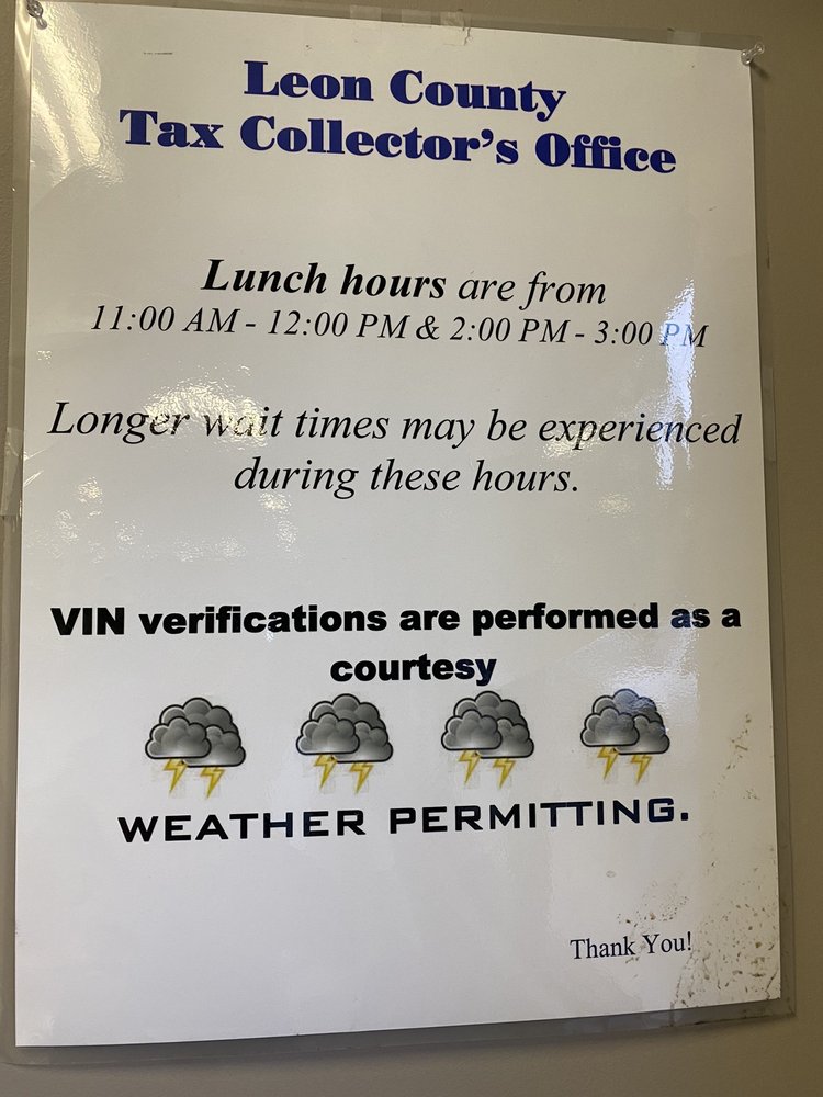 LEON COUNTY TAX COLLECTOR Updated August 2024 3477 South Monroe St