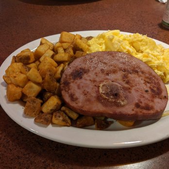 Ely's Restaurant - Ham Steak and eggs with squared potatoes - Breakfast & Brunch Near Me - Las Vegas, Nevada