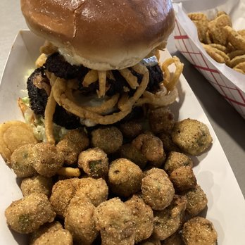 Chubbfathers - Double Zydeco with fried okra.....YUMMY!!!!!! Out of this world!!!! - Burgers Near Me - Alabaster, Alabama Chubbfathers - Double Zydeco with fried okra.....YUMMY!!!!!! Out of this world!!!! - Burgers Near Me - Alabaster, Alabama