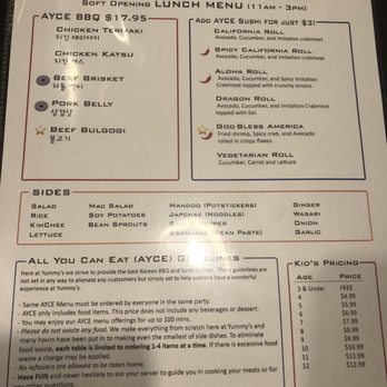 Yummy's BBQ and Sushi - Menu - Sushi Bars Near Me - Orem, Utah Yummy's BBQ and Sushi - Menu - Sushi Bars Near Me - Orem, Utah