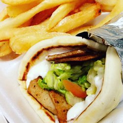 Pj's Fish & Chicken - Our famous lamb meat gyro sandwich