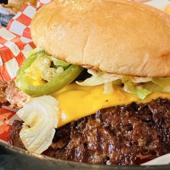 Secret Burger Kitchen - LEVEL 2 SERRANO & JALAPEN0 SMASH BURGER W CHEESE & - Burgers Near Me - Seattle, Washington