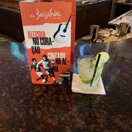 Menu and caipirinha
