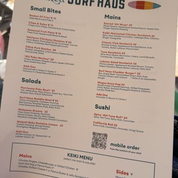 Wailea Surf Haus - Menu - April 2025 - Wine Bars Near Me - Wailea, Hawaii Wailea Surf Haus - Menu - April 2025 - Wine Bars Near Me - Wailea, Hawaii