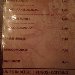 Fogos - De dessertkaart... (Waar de huisspecialiteit evenveel kost als een chocomousse...)