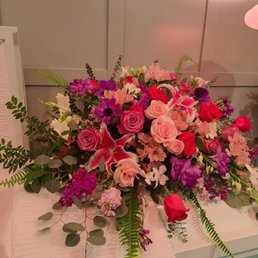 Casket topper for a woman who loved pink.