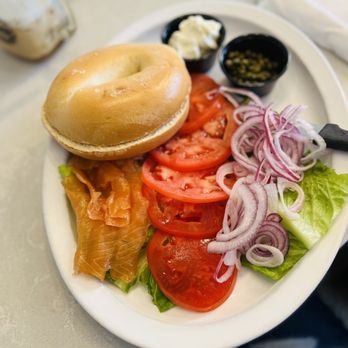 Le Peep - All of the ingredients for the salmon bagel were fresh.the capers add a little razzle dazzle. - Breakfast & Brunch Near Me - Edison, New Jersey Le Peep - All of the ingredients for the salmon bagel were fresh.the capers add a little razzle dazzle. - Breakfast & Brunch Near Me - Edison, New Jersey