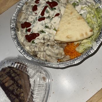The Halal Guys - Chicken platter and Chocolate Baklava Cheesecake - Middle Eastern Near Me - Long Beach, California The Halal Guys - Chicken platter and Chocolate Baklava Cheesecake - Middle Eastern Near Me - Long Beach, California