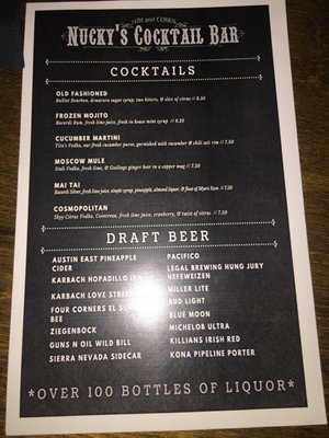 Menu photo 2 Nucky's Cocktail Bar Kingsville, TX