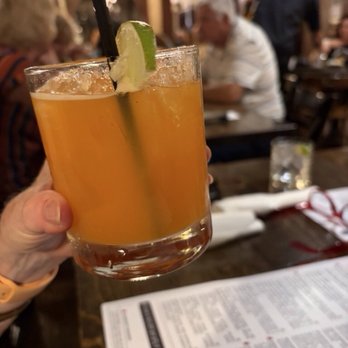 The Monk's Cellar - Cantina Cutie-tequila, Luxardo apertivo, mandarin, lime juice, takin syrup. Not a sweet drink, quite tart. - Pubs Near Me - Roseville, California