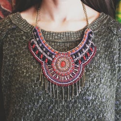 East Meets West - Elegant and ornate, Native-American inspired statement necklace.