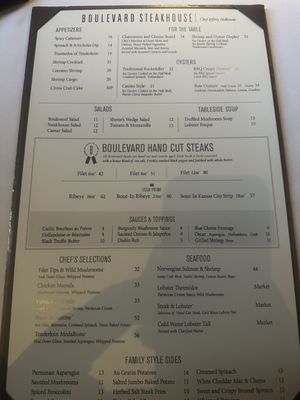 Menu photo 1 Boulevard Steakhouse Edmond, OK Menu photo 1 Boulevard Steakhouse Edmond, OK