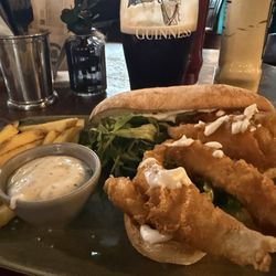 Fish sandwich and fries