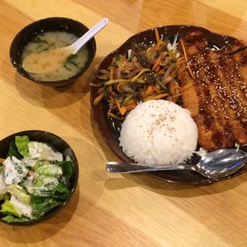 Sushi Junai 2 - Tonkatsu, fried pork cutlet with house kat su sauce served with miso soup and house salad - Sushi Bars Near Me - Austin, Texas Sushi Junai 2 - Tonkatsu, fried pork cutlet with house kat su sauce served with miso soup and house salad - Sushi Bars Near Me - Austin, Texas