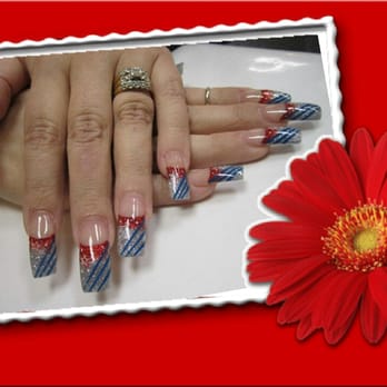 Beauty Nails - Red blue & silver...patriotic by Lisa! - Nail Salons Near Me - Novato, California Beauty Nails - Red blue & silver...patriotic by Lisa! - Nail Salons Near Me - Novato, California