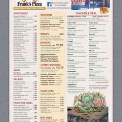 Frank's Pizza - Menu