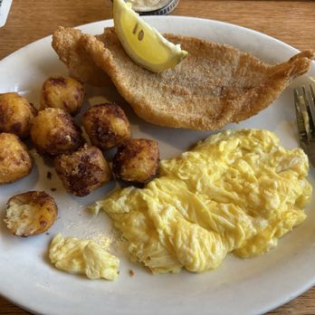Cracker Barrel Old Country Store - Catfish hashbrown tots & eggs - American Near Me - Fredericksburg, Virginia Cracker Barrel Old Country Store - Catfish hashbrown tots & eggs - American Near Me - Fredericksburg, Virginia