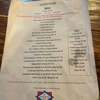 Town Pump - the menu for the town pump - American Near Me - Little Rock, Arkansas