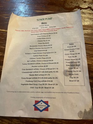 Menu photo 1 Town Pump Little Rock, AR