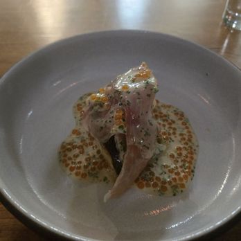 Heritage - My personal favorite course. Sablefish with Jamon and smoked trout roe. - Modern European Near Me - Long Beach, California Heritage - My personal favorite course. Sablefish with Jamon and smoked trout roe. - Modern European Near Me - Long Beach, California