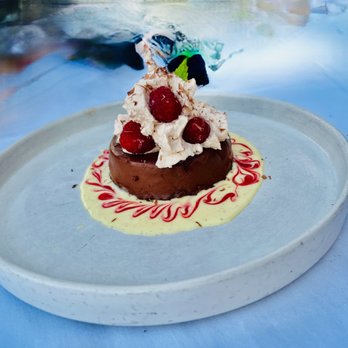 Arrowhead Grill - flourless chocolate cake with malted chocolate whipped cream (extra rich) - Seafood Near Me - Glendale, Arizona