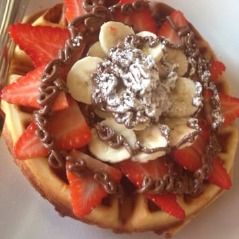 iJAVA Cafe - Nutella strawberry banana waffle (for my vegetarian friend) - Cafes Near Me - San Jose, California iJAVA Cafe - Nutella strawberry banana waffle (for my vegetarian friend) - Cafes Near Me - San Jose, California
