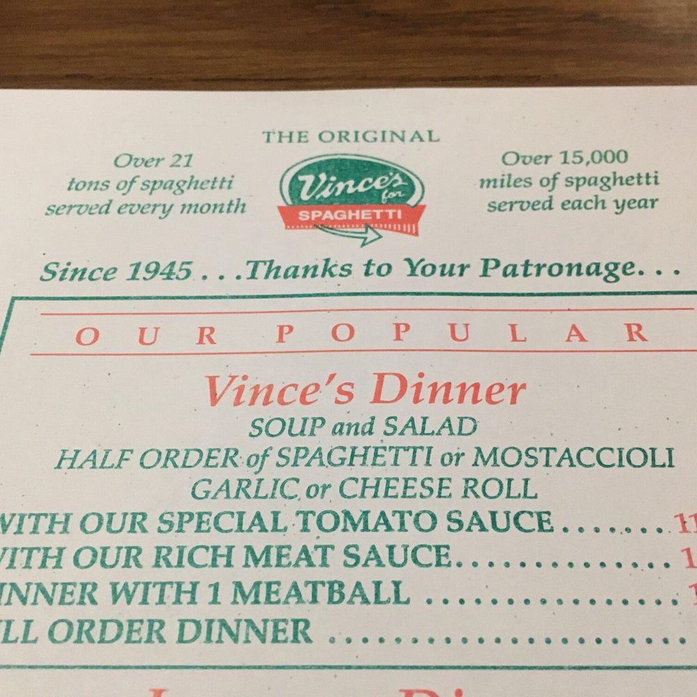 Vince's Spaghetti - Italian Near Me - Ontario, California Vince's Spaghetti - Italian Near Me - Ontario, California