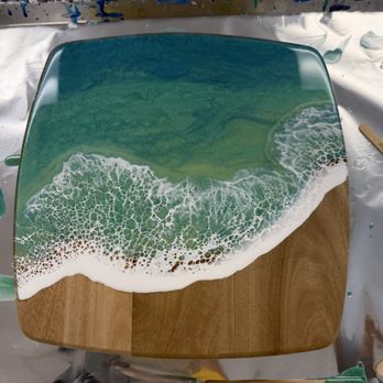 Crushed Glass Art Studio PCB - My charcuterie board - Art Classes Near Me - Panama City Beach, Florida