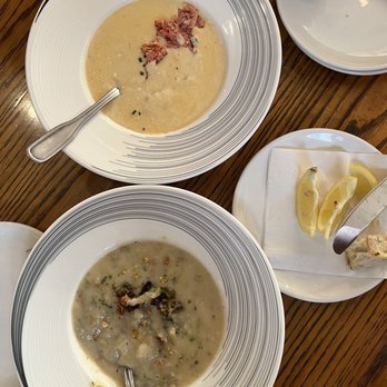 Horatio's - Too one is lobster bisque and the other is England clam chowder. - Seafood Near Me - San Leandro, California Horatio's - Too one is lobster bisque and the other is England clam chowder. - Seafood Near Me - San Leandro, California