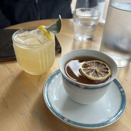 Doctors Orders on the left. Don't recall name of the teacup drink but it was warm, boozy and delicious!