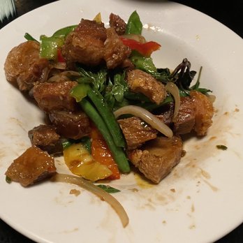 Moom 48 Thai - Crispy Pork Pad Ga Pow - Asian Fusion Near Me - Pasadena, California Moom 48 Thai - Crispy Pork Pad Ga Pow - Asian Fusion Near Me - Pasadena, California