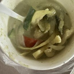 Pad Thai and green chicken curry Pad Thai and green chicken curry