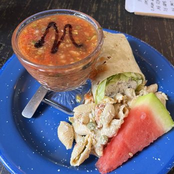 Depot On Magnolia - Special of the day: chicken wrap, salad & soup. I chose the pasta salad & you have to try their Watermelon Gazpacho! - American Near Me - Ocala, Florida Depot On Magnolia - Special of the day: chicken wrap, salad & soup. I chose the pasta salad & you have to try their Watermelon Gazpacho! - American Near Me - Ocala, Florida