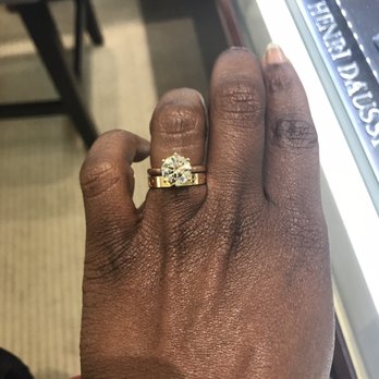 Diamonds Direct - I changed my set to yellow gold . I'm so in love! Yellow gold solitaire with a Cartier Love band...Perfection! - Jewelry Near Me - Raleigh, North Carolina