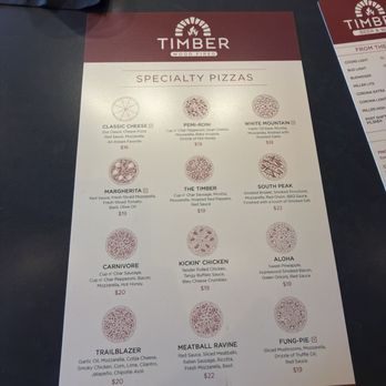 Timber Wood Fired - Menu - Pizza Near Me - Lincoln, New Hampshire