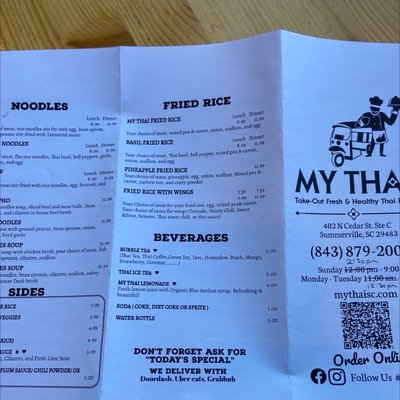 Menu photo 4 My Thai Summerville, SC