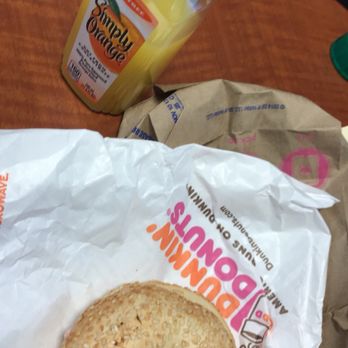 Dunkin' -  a bagel and a bottle of orange juice - Coffee & Tea Near Me - North Bergen, New Jersey