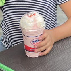 Cool Zone Ice Cream - Strawberry cheesecake milkshake with whip and cherries