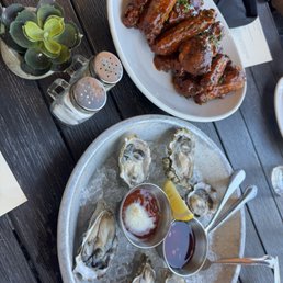 Wings (buffalo and dried Parmesan) and oysters