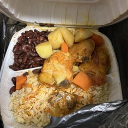 a meal in a styrofoam container a meal in a styrofoam container