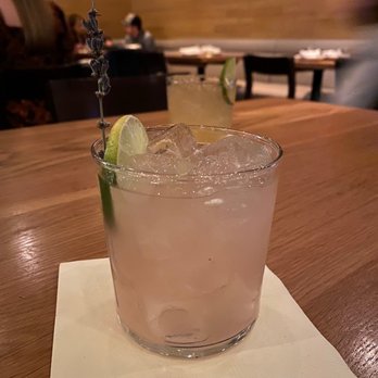 Bulla Gastrobar - Lavender Margarita (front) & Spanish Margarita (back) - Spanish Near Me - Plano, Texas