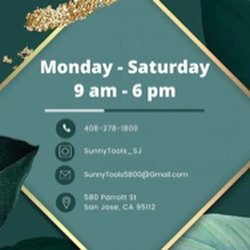 Sunny Tools and Garden Supply - Back of card