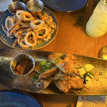 Straits - Honolulu - Crispy calamari and Singapore satay stick - Asian Fusion Near Me - Honolulu, Hawaii