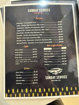 Menu photo 5 Sunday Service Motor Albuquerque, NM