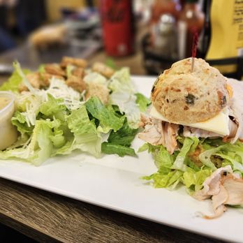 Seven Sisters Kitchen - Havarti & cheese sconewich with Caesar salad - Bakeries Near Me - Johns Creek, Georgia